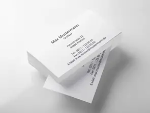Gestapelte Visitenkarten Druckergebnis