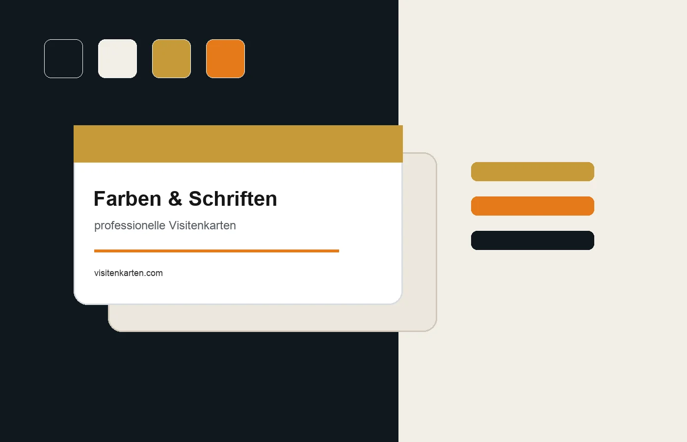 Professionelle Visitenkarten mit abgestimmten Farben und Schriften
