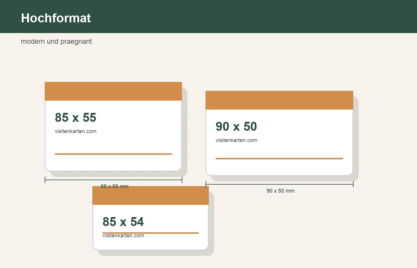 Hochformat Visitenkarte mit modernem Layout und viel Weissraum